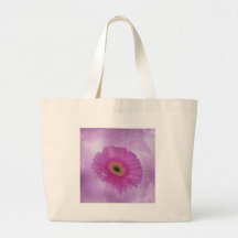 Pink and purple Gerber Daisy Canvas Bags