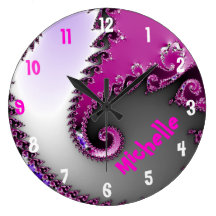 Pink and Purple Girl's Room Name Clock