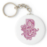 PINK AND PURPLE MONOGRAM LETTER B keychains
