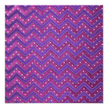 Pink and Purple Polka Dot Zig Zag Photo Print