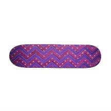Pink and Purple Polka Dot Zig Zag Skate Boards