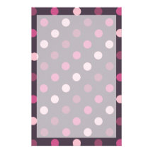 Pink and Purple Polka Dots Custom Stationery