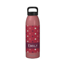 Pink and Purple Polka Dots Reusable Water Bottles