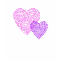 Pink and Purple Scribbleprint Hearts t-shirts