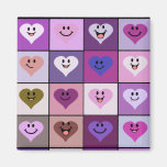 Pink and Purple Smiley Hearts Fridge Magnet