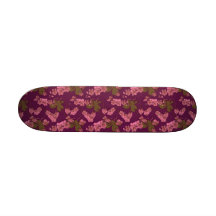 Pink and Purple Vintage Floral Skate Board Deck