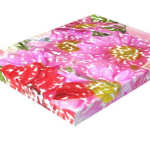 Pink and Red Altered Flowers Canvas Prints