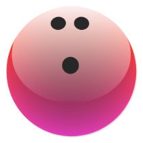 PINK AND RED BOWLING BALL STICKERS