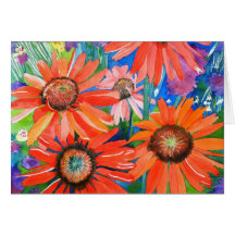 Pink and Red Coneflowers Cards
