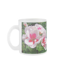 Pink and Red Geranium Floral Mug