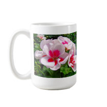 Pink and Red Geranium Floral Mugs