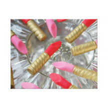 Pink and red lipstick gallery wrap canvas