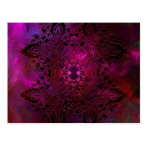 Pink and Red Ornate Design Post Card