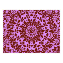 Pink and Red Ornate Design Post Card
