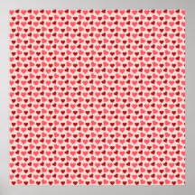 Pink and Red Valentine's Day Hearts Pattern Gifts Posters