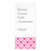 Pink and Red Valentine's Day Hearts Pattern Rack Card