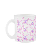 Pink and Violet Skull and Crossbones - Frosted Mugs