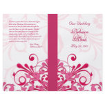 Pink and White Abstract Floral Wedding Program