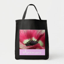 Pink and White Anemone Bag