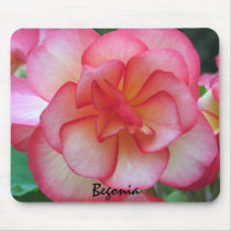 Pink and White Begonia Mousepad
