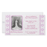 Pink And White Damask Paisley Party Invitation Photo Card Template