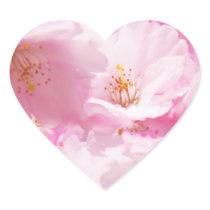 Pink and White detail blosso Heart Sticker