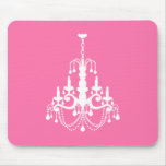 Pink and White Elegant Chandelier Mouse Pad