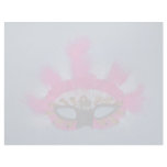 Pink and white feather mask letterhead