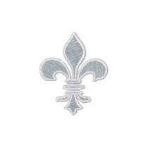Pink and White Fleur De Lis Embroidered Shirt