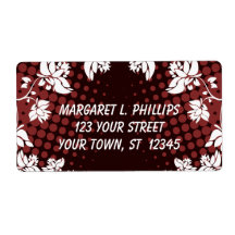Pink and White Flowers Label