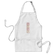 pink and white funny marshmallow characters apron