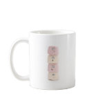 pink and white funny marshmallow characters mug
