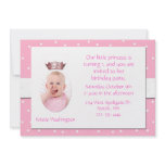 Pink and White Girl's Birthday Party Invitation