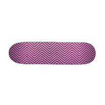 Pink and White Glitter Zig Zag Custom Skateboard