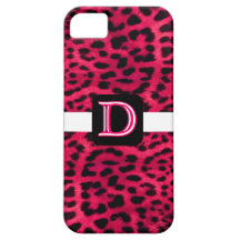 Pink and White Leopard Monogram iPhone 5 Case