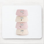 pink and white marshmallow characters mouse mat