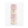 pink and white marshmallow characters postcard