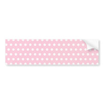 Pink and White Polka Dot Pattern. Spotty. Bumper Sticker