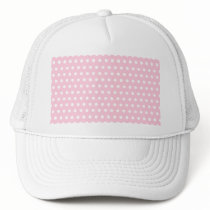 Pink and White Polka Dot Pattern. Spotty. Mesh Hat