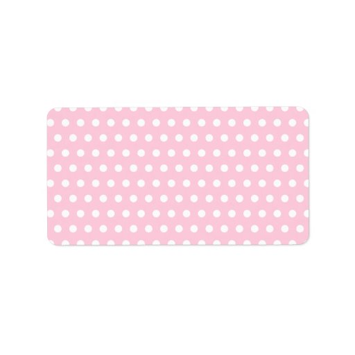Pink and White Polka Dot Pattern. Spotty. Address Label