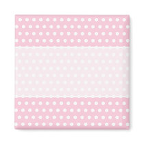 Pink and White Polka Dot Pattern. Spotty. Magnet