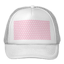 Pink and White Polka Dot Pattern. Spotty. Mesh Hat