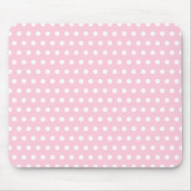 Pink and White Polka Dot Pattern. Spotty. Mousepads
