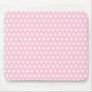 Pink and White Polka Dot Pattern. Spotty. Mousepads