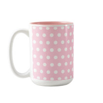 Pink and White Polka Dot Pattern. Spotty. Mug