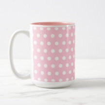 Pink and White Polka Dot Pattern. Spotty. Mug