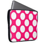 Pink and White Polka Dots Electronics Bag Computer Sleeve