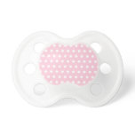 Pink and White Polka Dots Pattern. pacifiers