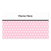 Pink and White Polka Dots Pattern. Business Card