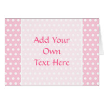Pink and White Polka Dots Pattern. Cards